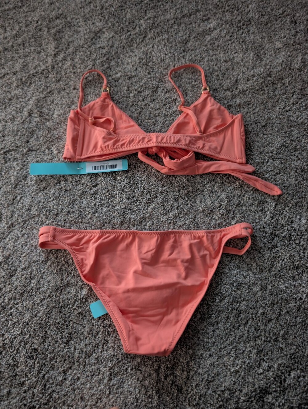 NWT Melissa Odabash Apricot Indonesia Front Tie Bikini Set Size 10 Made In Italy - Picture 6 of 6